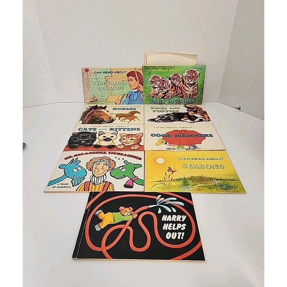 Vintage I Can Read About Books TROLL ASSOCIATES, SC Lot of 9 Books And 1 Record